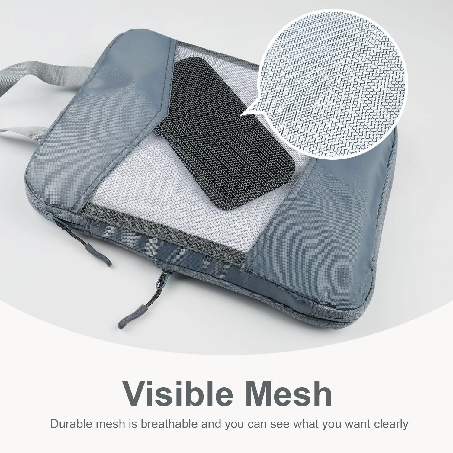 10 Set Compression Packing Cubes, Suitcase Organizer Bags Set for Travel Accessories, Lightweight Travel Essentials, Grey