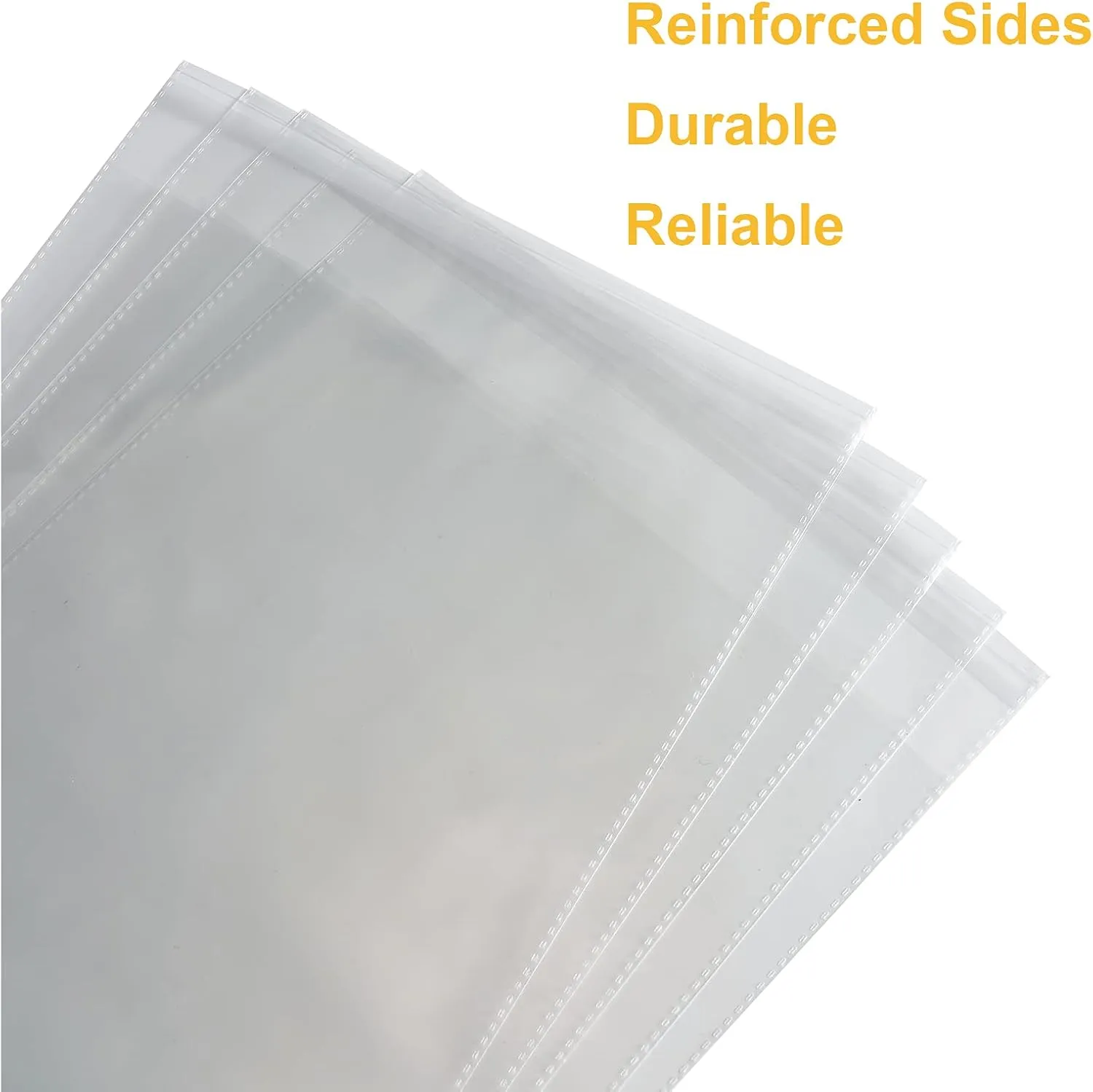 100 Count 10x13 Inch Clear Poly Bags for Packaging Clothing Shirts Self Seal Cellophane Plastic Bags