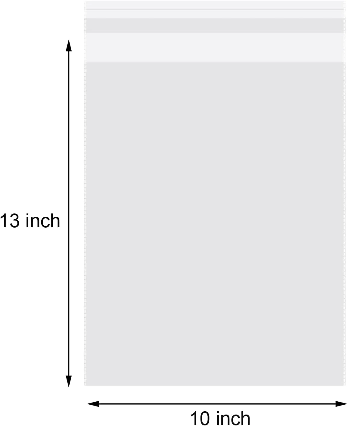 100 Count 10x13 Inch Clear Poly Bags for Packaging Clothing Shirts Self Seal Cellophane Plastic Bags