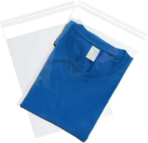100 Count 10x13 Inch Clear Poly Bags for Packaging Clothing Shirts Self Seal Cellophane Plastic Bags