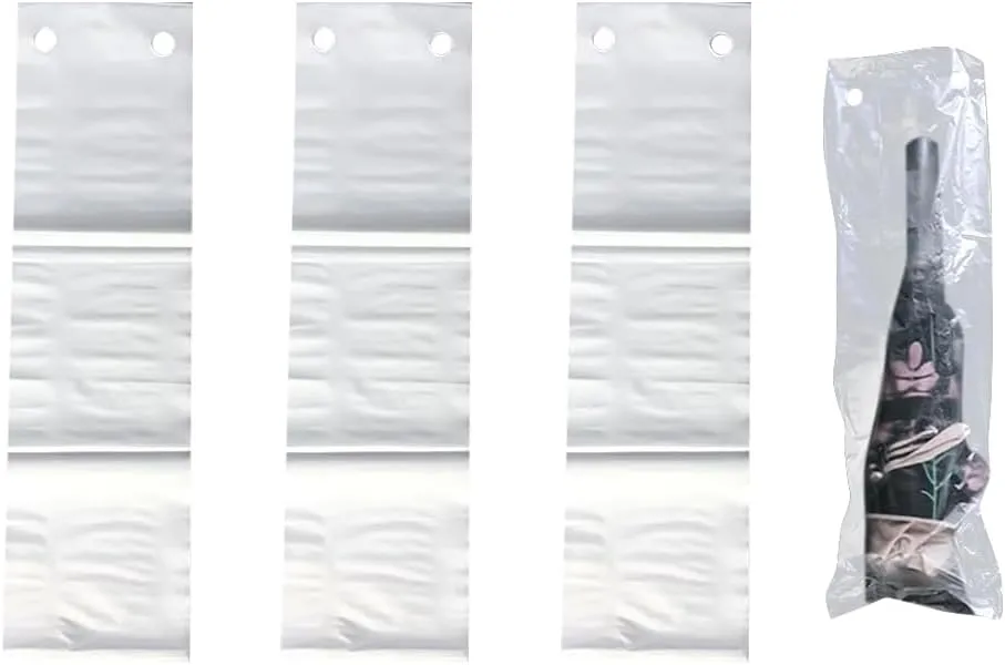 100 Pcs Short Handle Umbrella Bags Clear Waterproof Umbrella Bags Folding Umbrella Storage Bags Wet Umbrella Holder Bags