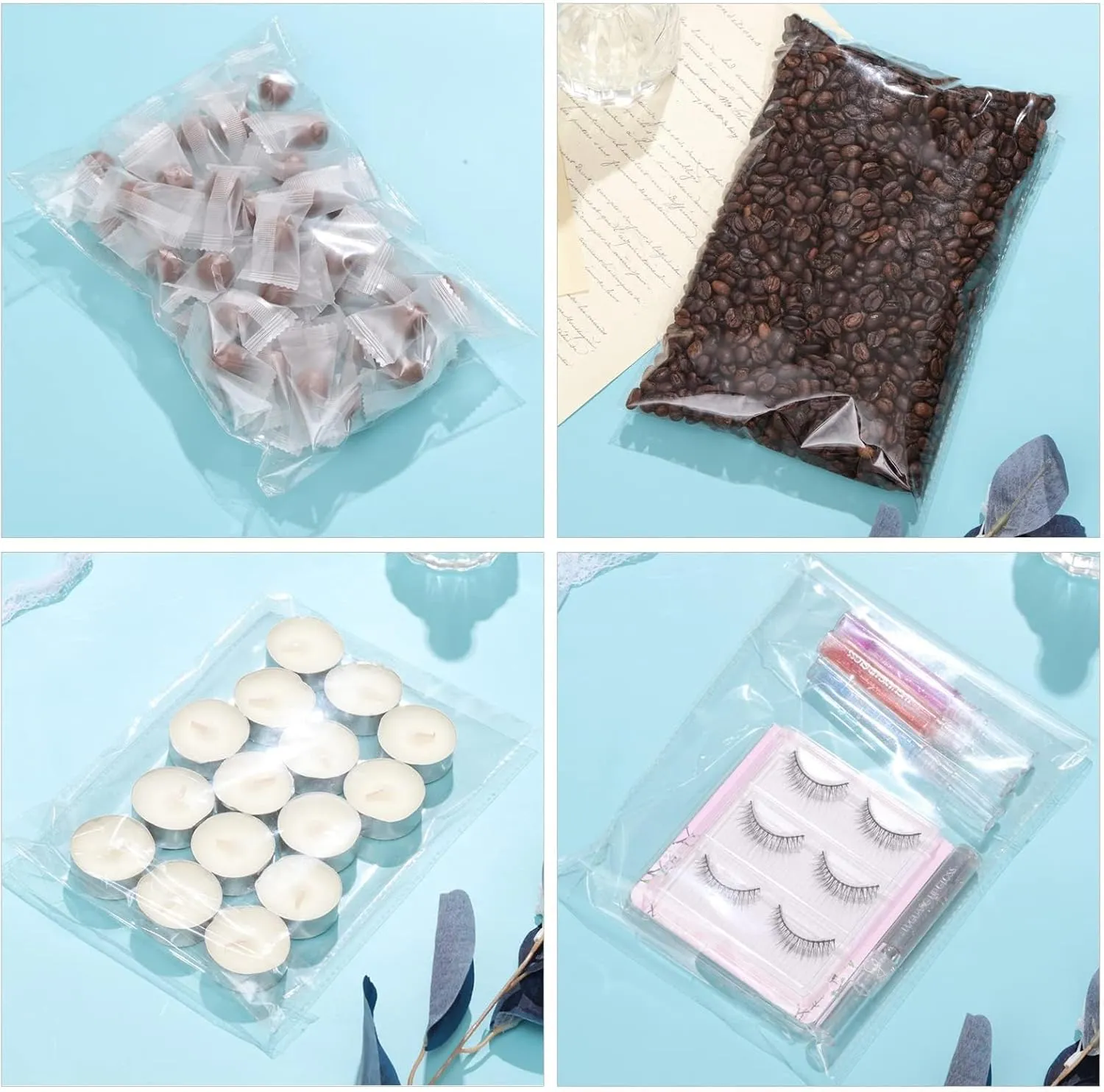14" x 20" Large Resealable Cellophane Bags 800 pcs, Self Sealing Clear Bags for Packaging Products Self-adhesive Cello Bags for Clothes, T-shirts, Pants and Gifts