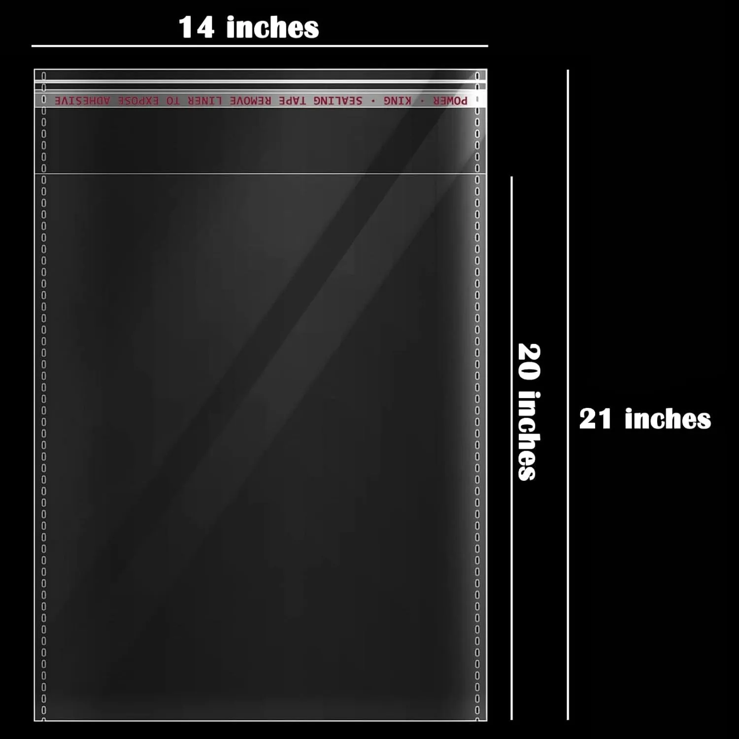 14" x 20" Large Resealable Cellophane Bags 800 pcs, Self Sealing Clear Bags for Packaging Products Self-adhesive Cello Bags for Clothes, T-shirts, Pants and Gifts