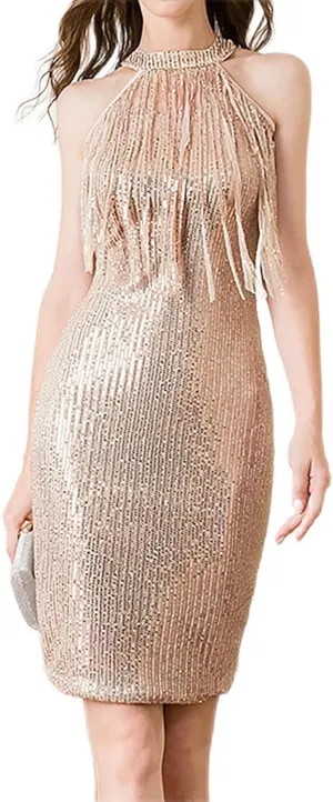1920 Style Dresses for Women Gatsby Sexy Halter Neck Plus Szie Dress Roaring 20s Art Deco Cocktail Party Dresses