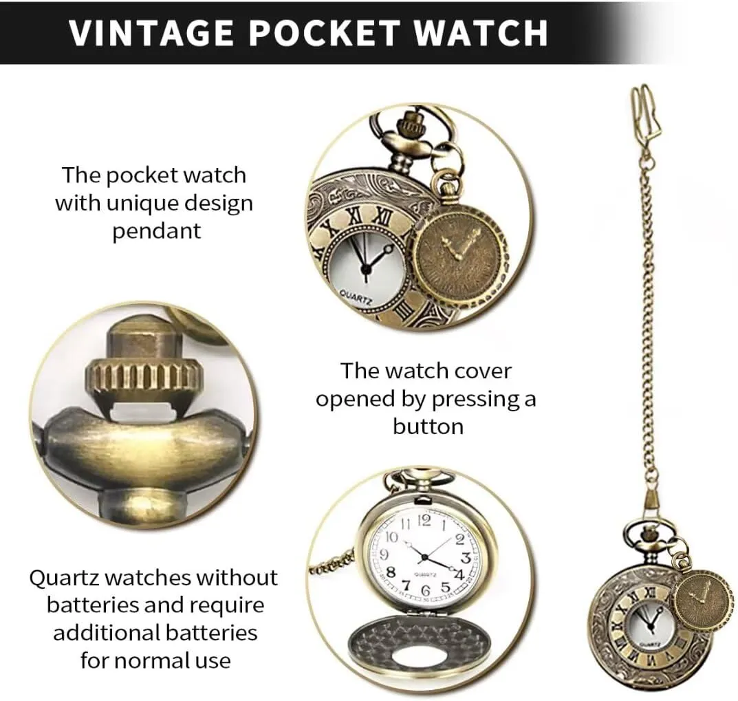 1920s Mens Costume, Roaring 20s Costumes Accessories Set Vest Foldable Crutches Fedora Hat Pocket Watch Tie
