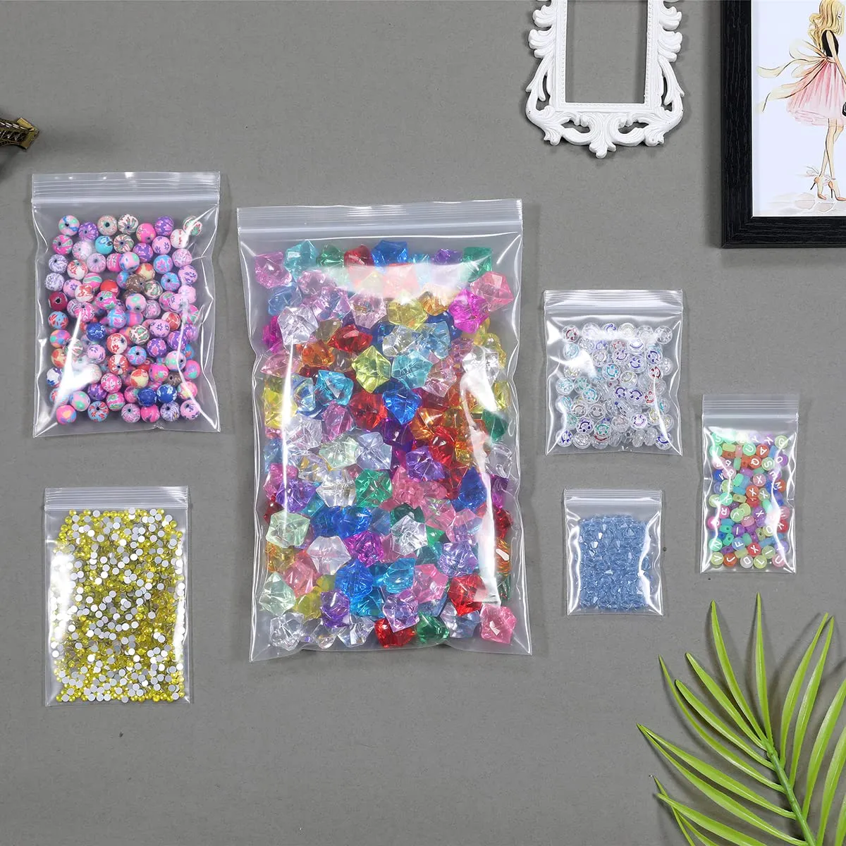 200 PCS 2" x 3" Thick 4 Mil Small Clear Zip Poly Bags Plastic Reclosable Zip Seal Lock Bags Heavy-Duty Necklace Ring Coin Beads Jewelry Pill Zipper Bag