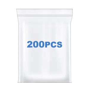200 PCS 2" x 3" Thick 4 Mil Small Clear Zip Poly Bags Plastic Reclosable Zip Seal Lock Bags Heavy-Duty Necklace Ring Coin Beads Jewelry Pill Zipper Bag