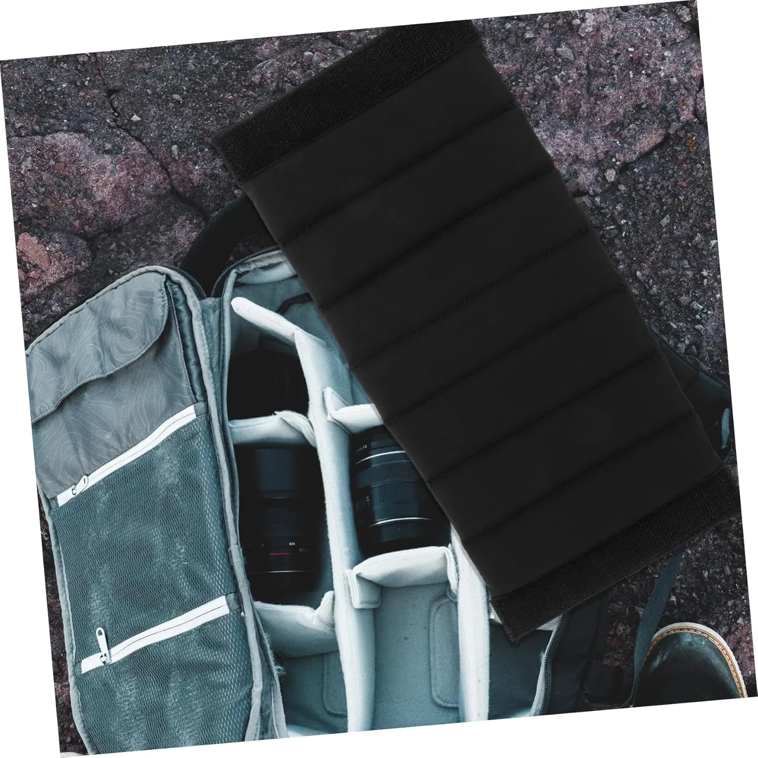 2pcs Camera Bag Divider Camera Bag Padded Dividers Camera Bag Accessories Dividers for Camera Bag Dividers for Bags Organizer Universal N Gray Suede Roller Partition Insert