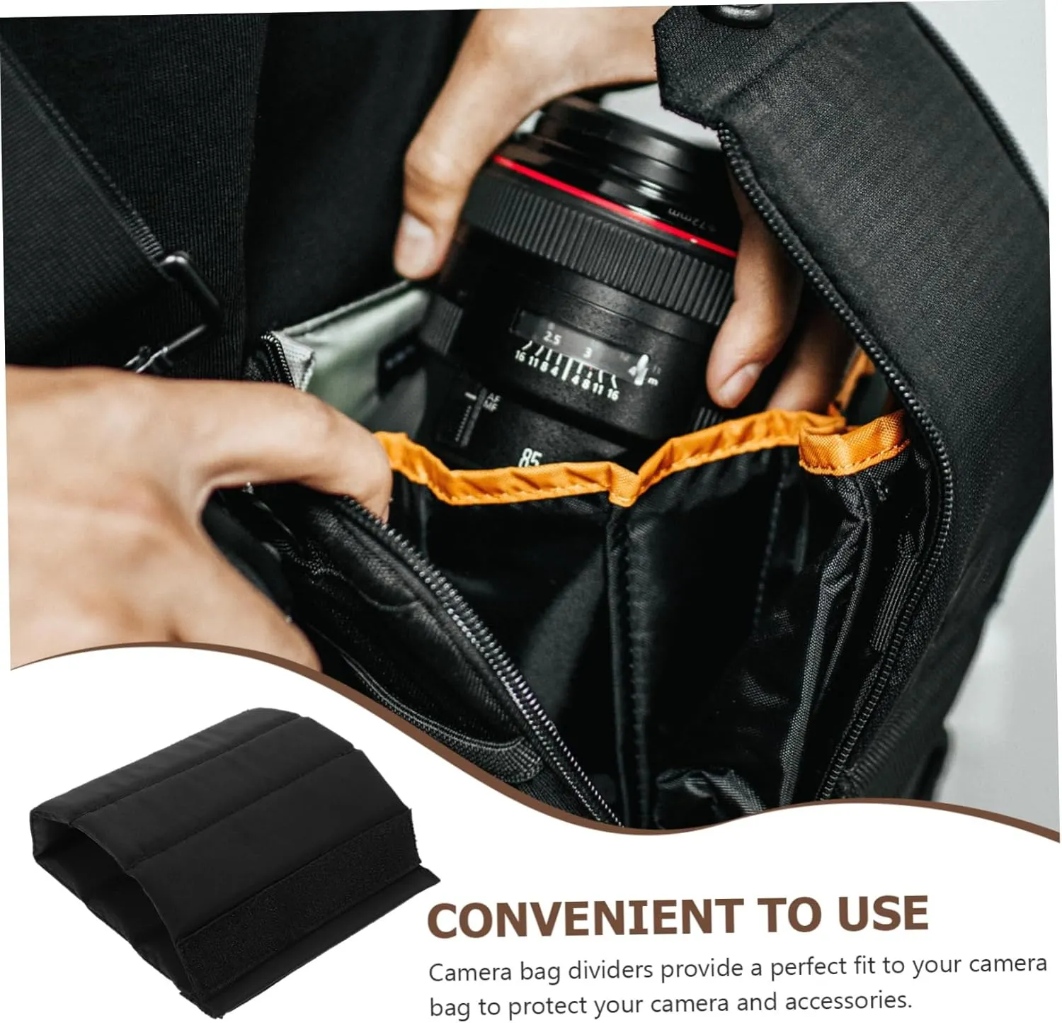 2pcs Camera Bag Divider Camera Bag Padded Dividers Camera Bag Accessories Dividers for Camera Bag Dividers for Bags Organizer Universal N Gray Suede Roller Partition Insert