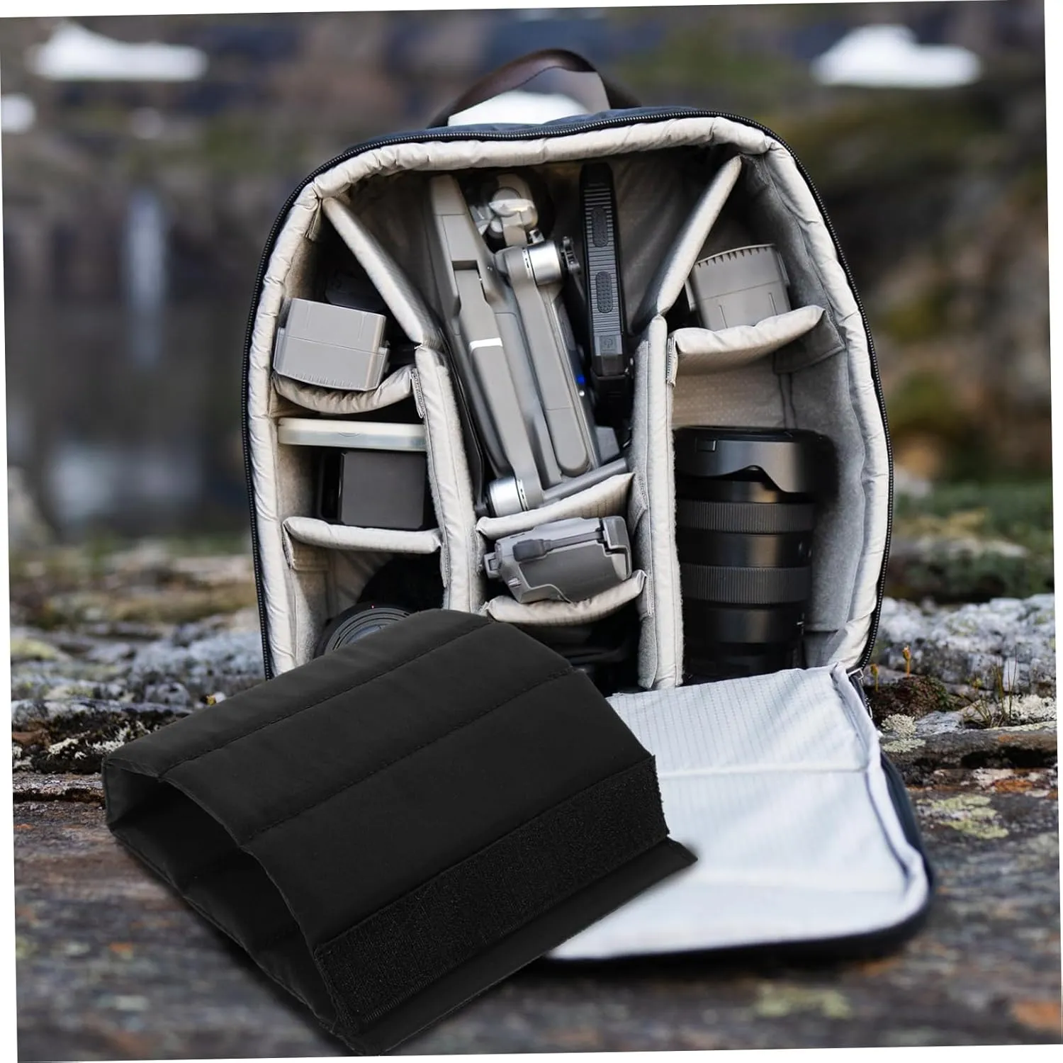 2pcs Camera Bag Divider Camera Bag Padded Dividers Camera Bag Accessories Dividers for Camera Bag Dividers for Bags Organizer Universal N Gray Suede Roller Partition Insert