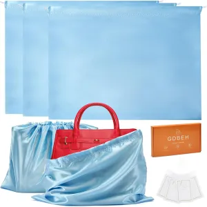3 Pack Dust Bags for Purses and HandbagsSilk Purse Dust Bags for Storage With Drawstring Large Dust Bags for Handbag Dust Covers for Purse Shoes Boots