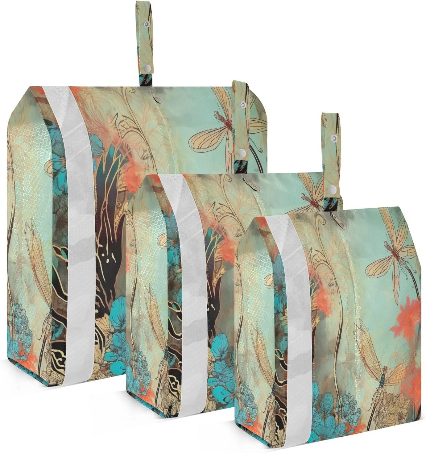 3 Set Travel Packing Cubes Lightweight Foldable Colorful Flowers Luggage Bags Organizers for Travel Accessories Travel Essentials