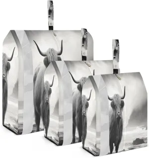 3 Set Travel Packing Cubes Lightweight Foldable Highland Cattle Luggage Bags Organizers for Travel Accessories Travel Essentials