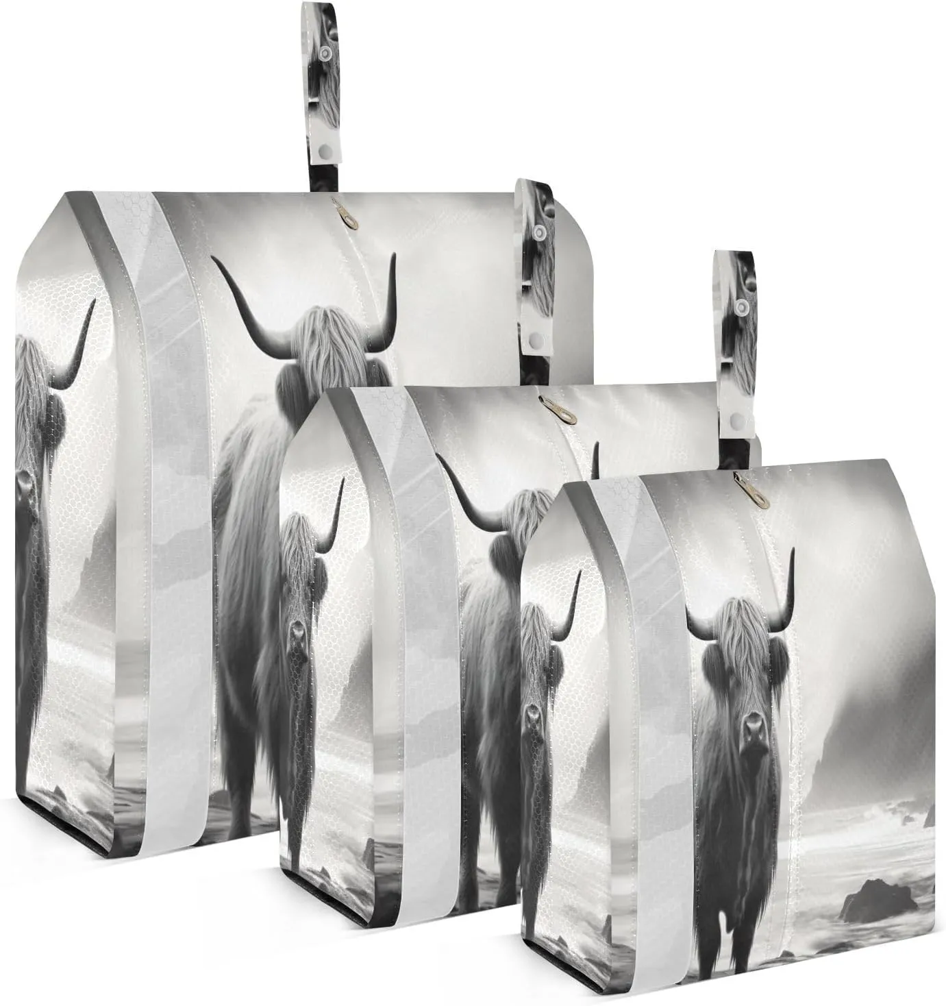 3 Set Travel Packing Cubes Lightweight Foldable Highland Cattle Luggage Bags Organizers for Travel Accessories Travel Essentials