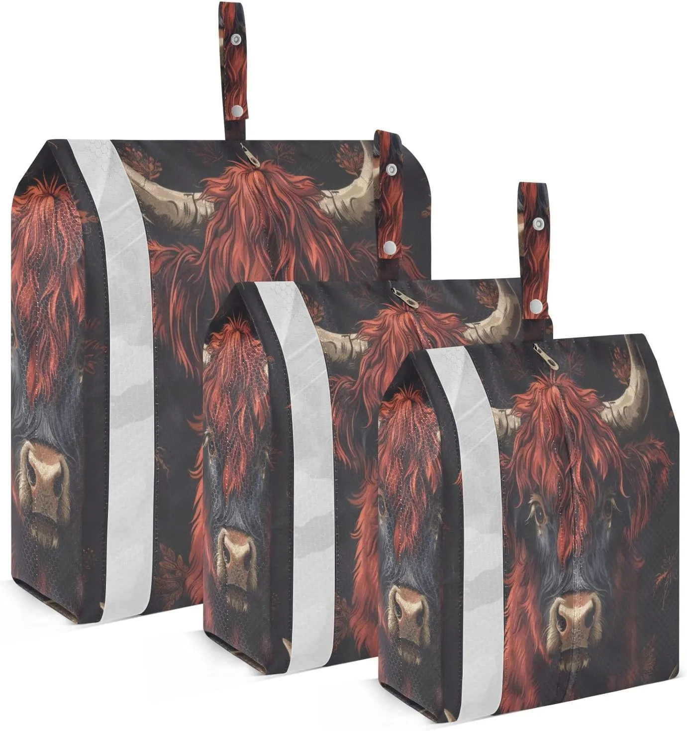 3 Set Travel Packing Cubes Lightweight Foldable Highland Cow Luggage Bags Organizers for Travel Accessories Travel Essentials