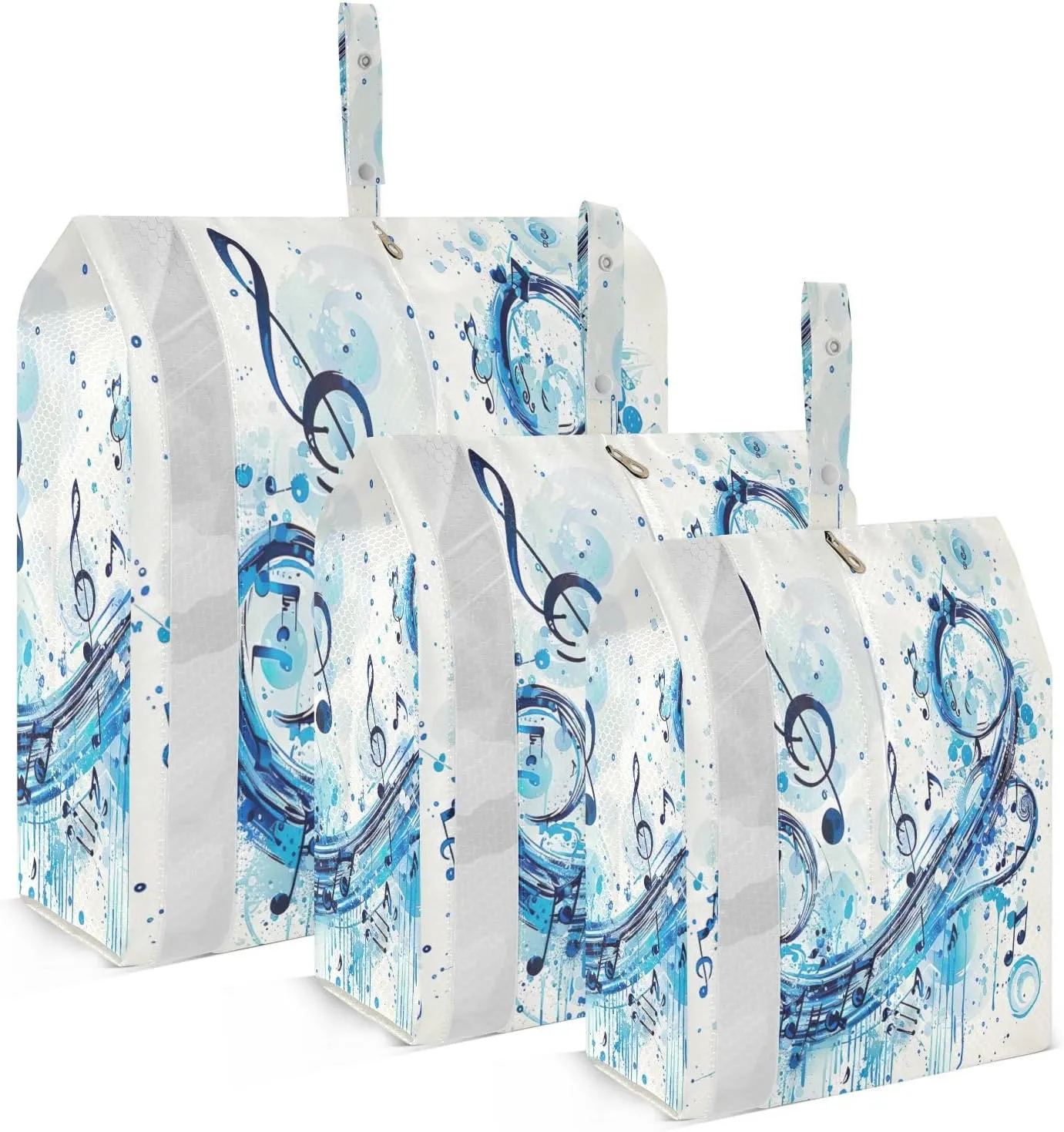 3 Set Travel Packing Cubes Lightweight Foldable Musical Notes Luggage Bags Organizers for Travel Accessories Travel Essentials
