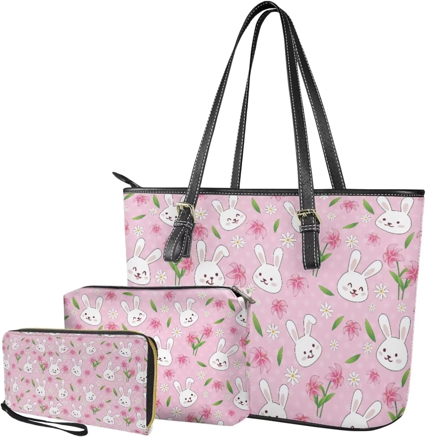 3Pcs Saddle Bags Set Bucket Bags Satchel Bags for Women Clutch Bag with Chain Wristlet Wallets for Women