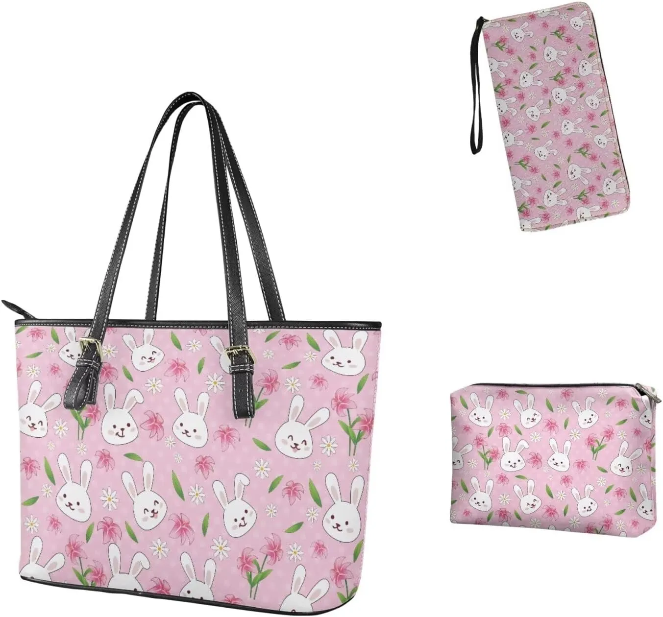 3Pcs Saddle Bags Set Bucket Bags Satchel Bags for Women Clutch Bag with Chain Wristlet Wallets for Women