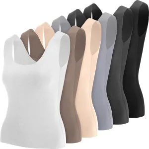 6 Pcs Thermal Tank Tops Women Underwear Tops Sleeveless Undershirt Cotton Camisole Warm Base Layer for Women