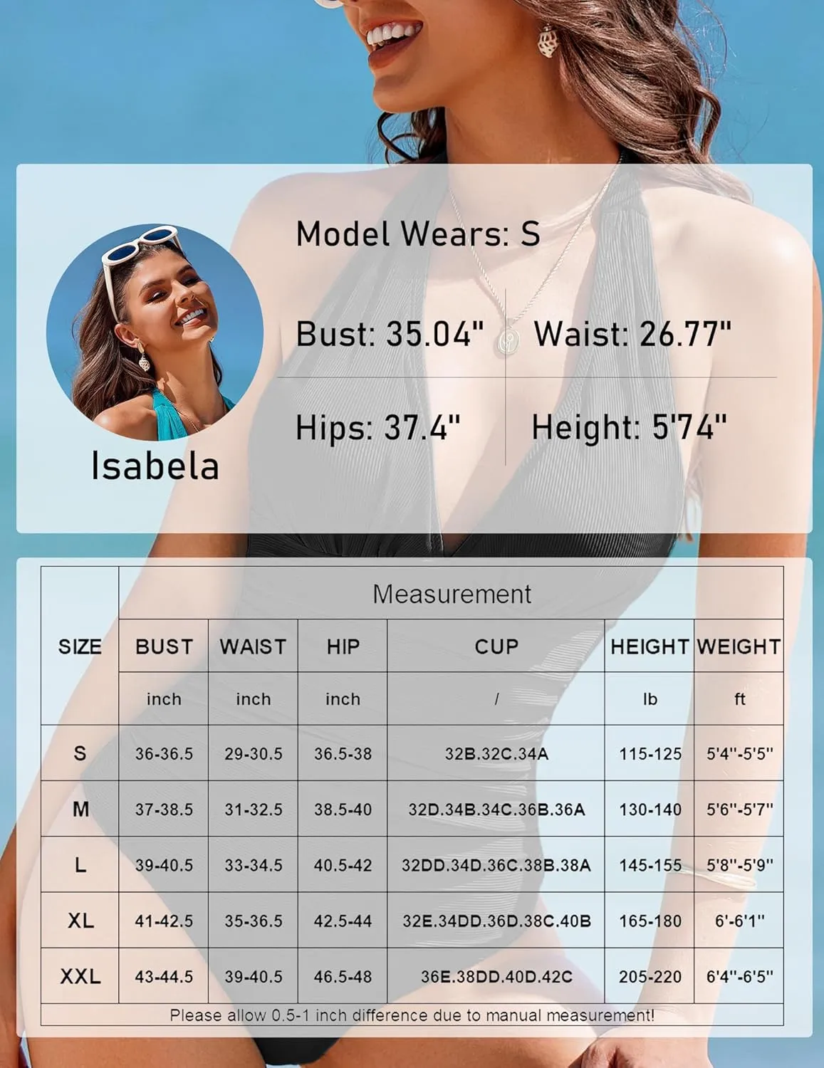 AI'MAGE Bathing Suit for Women Tummy Control Women's Sexy One Piece Swimsuit Adjustable Halter V Neck Swimwear for Women 2025