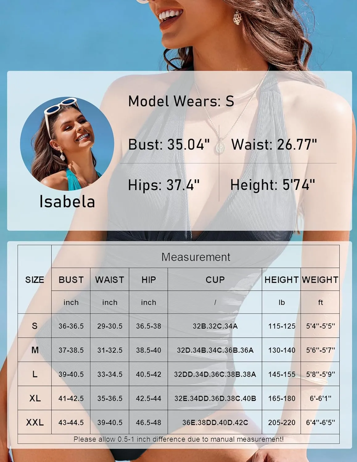 AI'MAGE Bathing Suit for Women Tummy Control Women's Sexy One Piece Swimsuit Adjustable Halter V Neck Swimwear for Women 2025