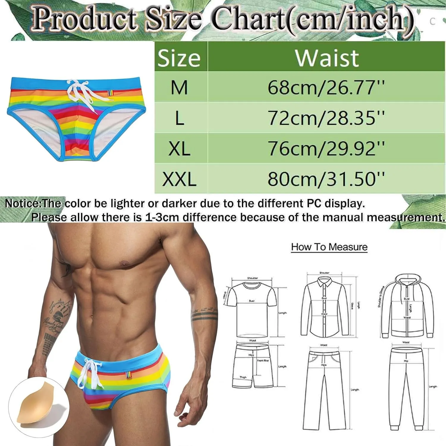Alalaso Men's Bikini Swimwear Summer Fashion Surf Briefs Sexy Low Rise Swimming Briefs with Adjustable Drawstring