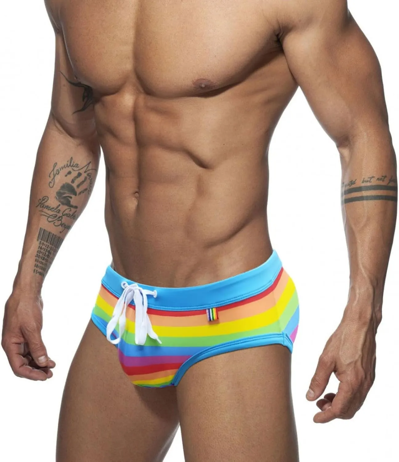 Alalaso Men's Bikini Swimwear Summer Fashion Surf Briefs Sexy Low Rise Swimming Briefs with Adjustable Drawstring
