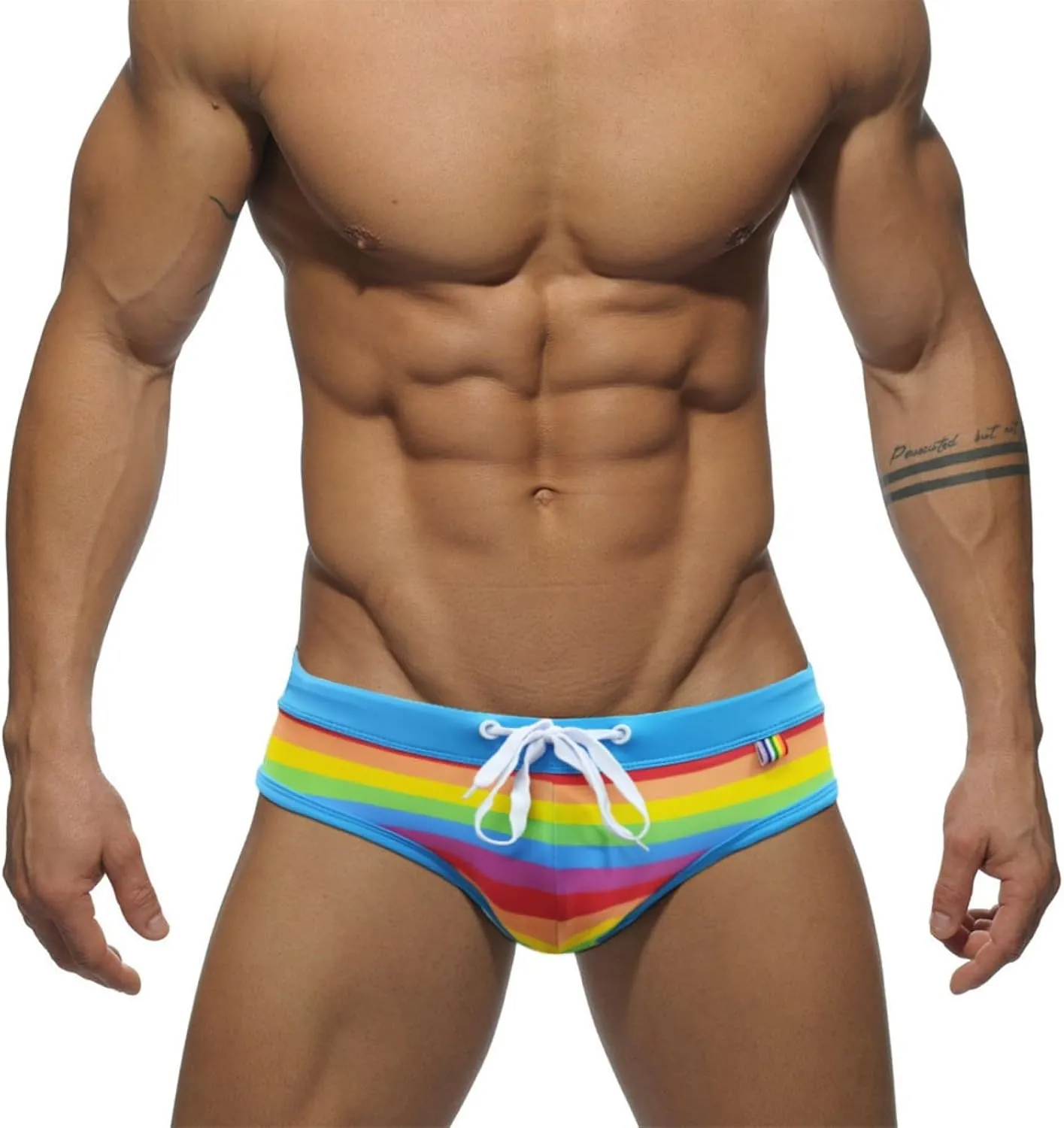 Alalaso Men's Bikini Swimwear Summer Fashion Surf Briefs Sexy Low Rise Swimming Briefs with Adjustable Drawstring
