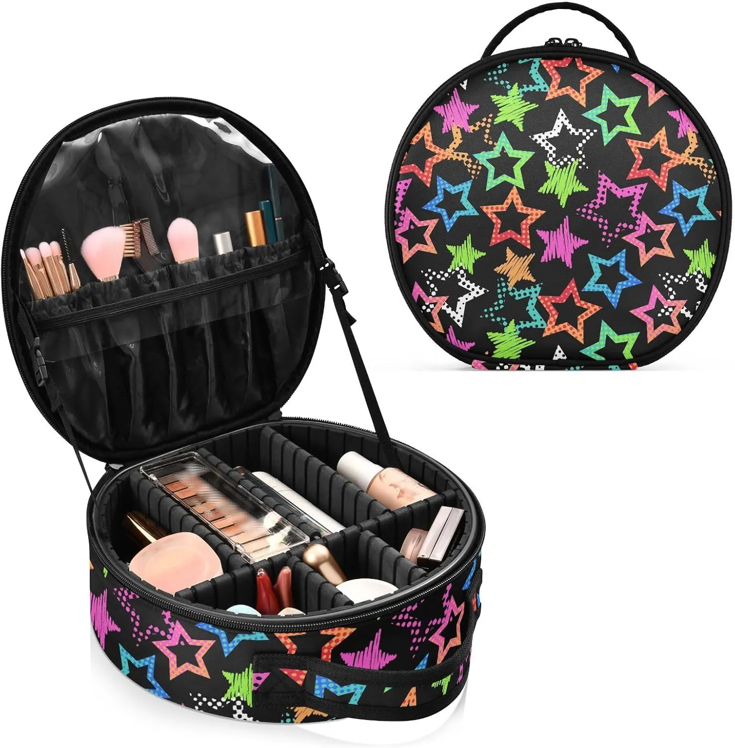 ALAZA Bright Starts Seamless Toiletry Bag Travel Makeup Case Organizer for Women