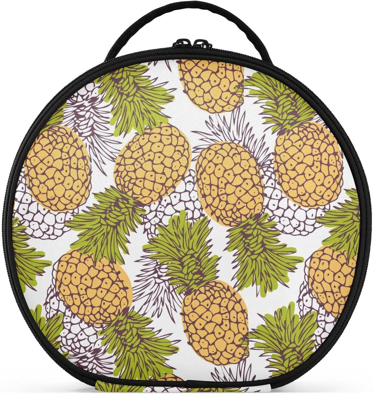 ALAZA Hand Drawn Pineapples Makeup Bag Travel Cosmetic Bag Large Toiletry Organizer
