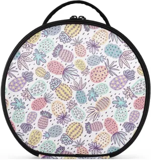 ALAZA Pineapple Pastel Colors Exotic Fruits Travel Make Up Organizer Cosmetic Brush Bags Case