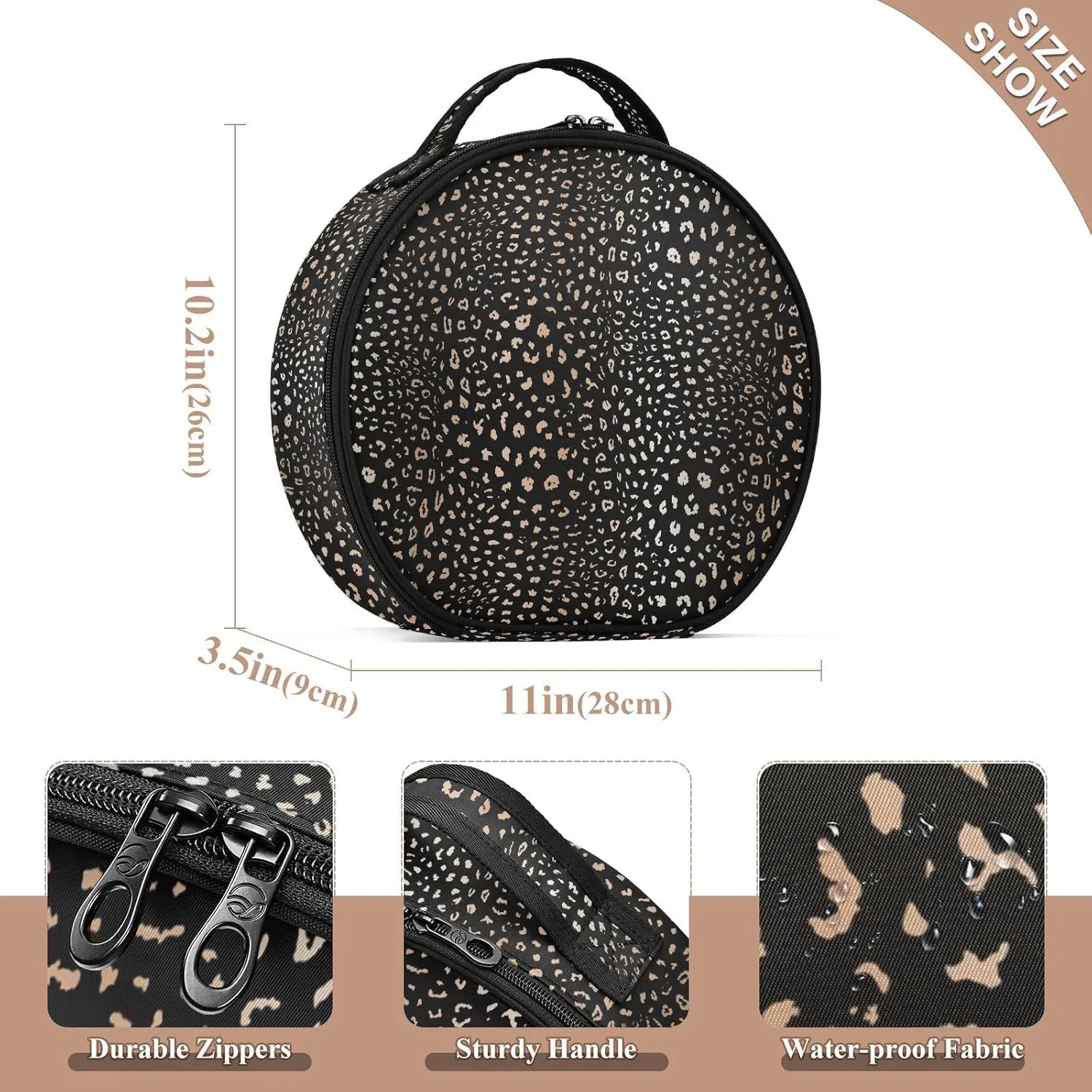 ALAZA Realistic Leopard Cheetah Print Animal Makeup Bag Travel Cosmetic Bag Large Toiletry Organizer