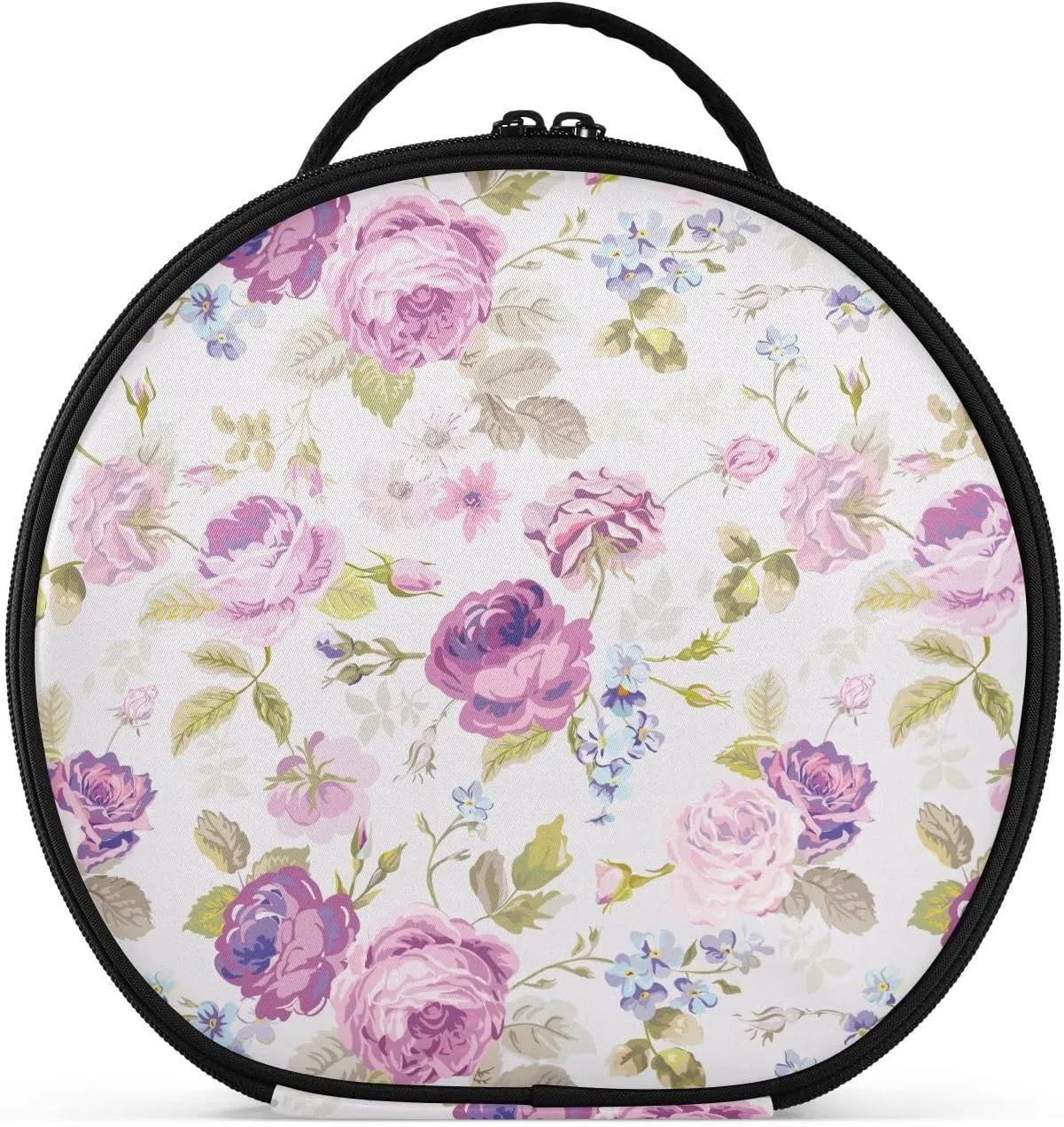 ALAZA Spring Purple Flower Travel Cosmetic Organizer Make up Organizer Toiletry Bag