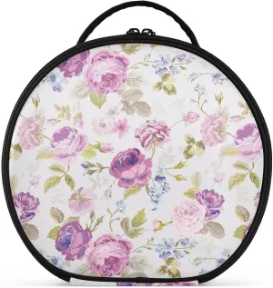 ALAZA Spring Purple Flower Travel Cosmetic Organizer Make up Organizer Toiletry Bag
