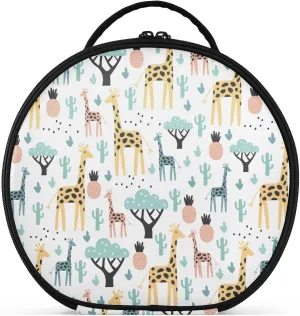 ALAZA Tropical Giraffe Cactuses Pineapple Travel Cosmetic Organizer Make up Organizer Toiletry Bag