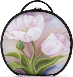 ALAZA Tulips Oil Painting Toiletry Bag Travel Makeup Case Organizer for Women