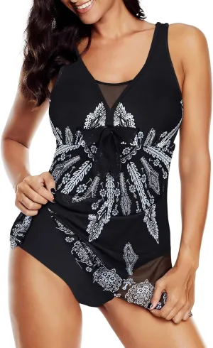 American Trends Bathing Suits Tummy Control Womens Mesh Swimdress One Piece Swimsuits for Women Athletic Swimwear