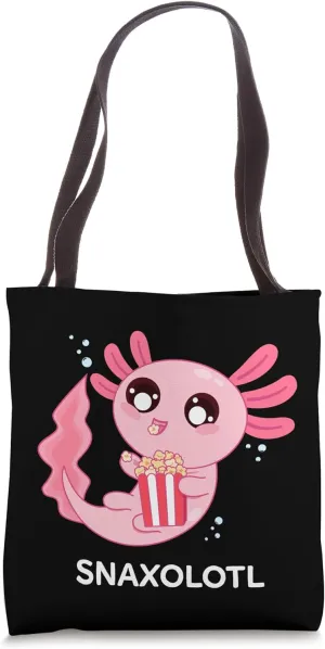 Axolotl Shirt Pop Corn Aquarium Pet Fish Snaxolotl Axolotl Tote Bag