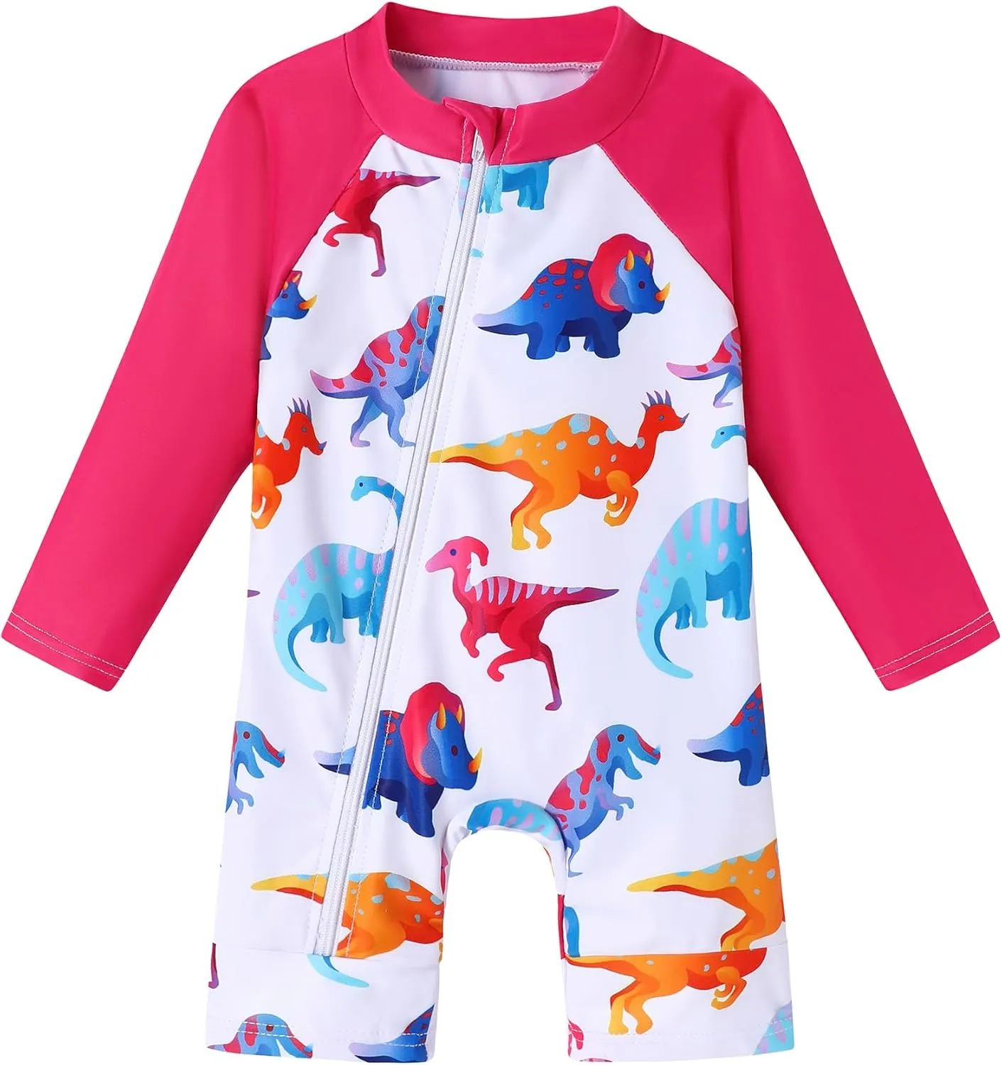 Baby Boy Swimsuit One Piece Long Sleeve Zipper Bathing Suit UPF 50  Sun Protection Rashguard Swimwear 0-24 Months