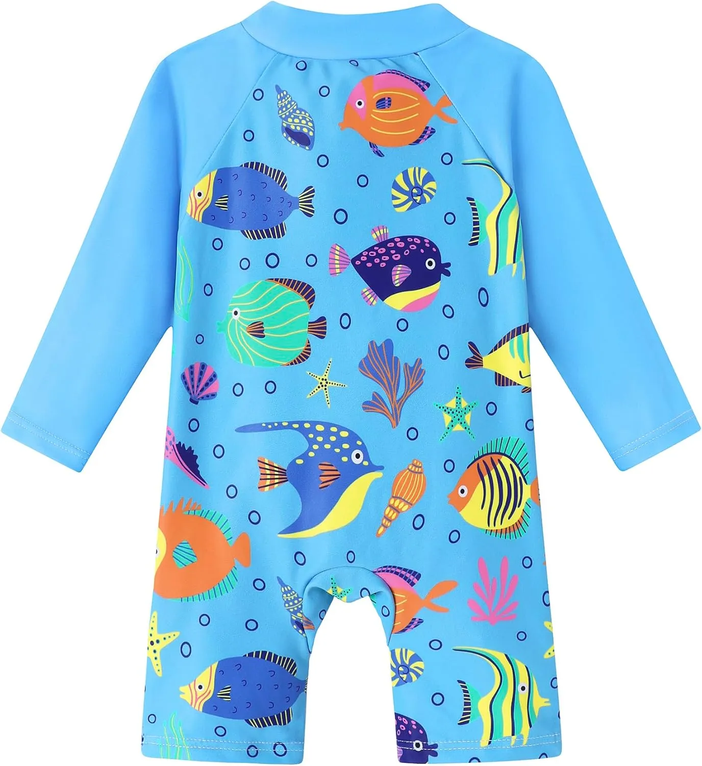 Baby Boy Swimsuit One Piece Long Sleeve Zipper Bathing Suit UPF 50  Sun Protection Rashguard Swimwear 0-24 Months