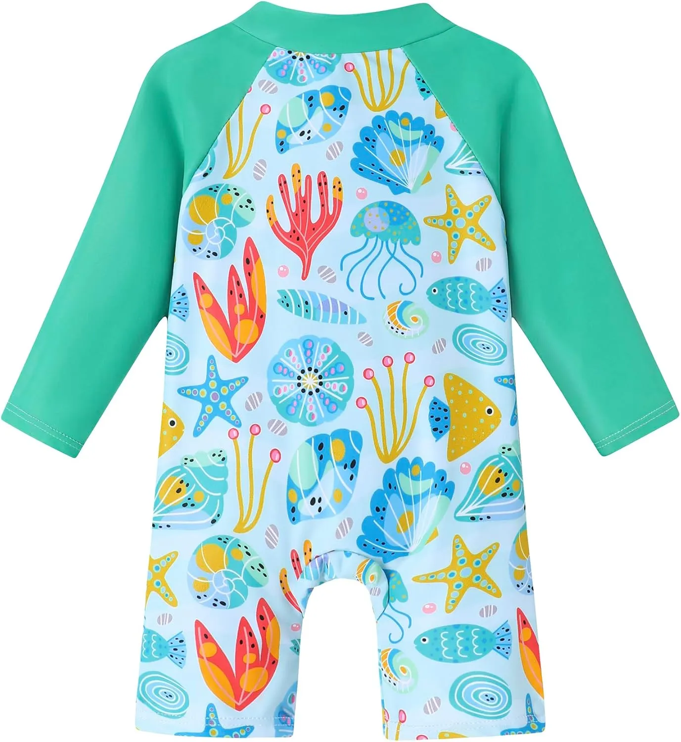 Baby Boy Swimsuit One Piece Long Sleeve Zipper Bathing Suit UPF 50  Sun Protection Rashguard Swimwear 0-24 Months