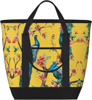 Beautiful Peacock Women's tote bags and reusable women's beach bags are suitable for travel insulation and cooling bags.