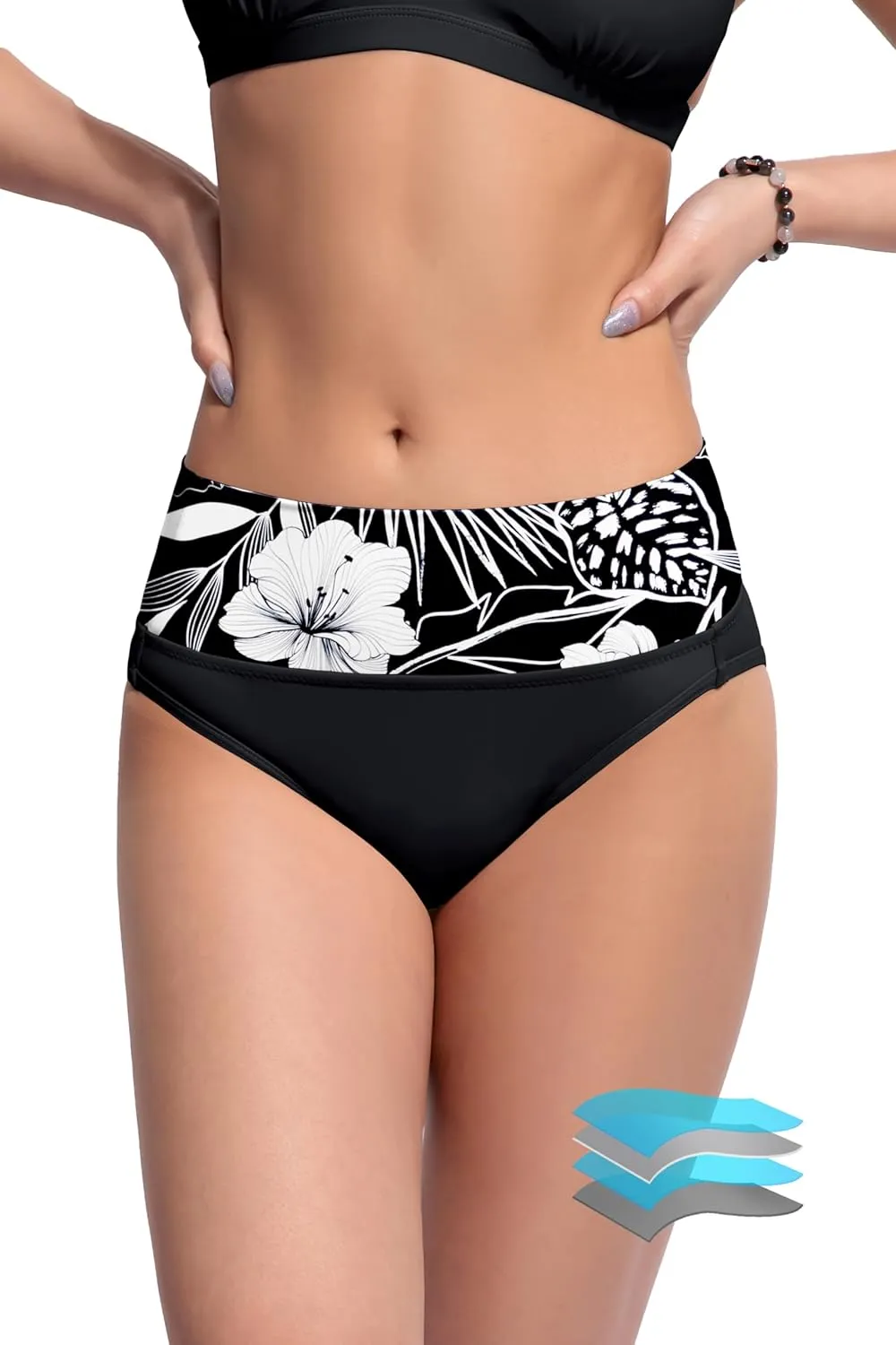 Beautikini Period Swimwear Bikini Menstrual Leakproof Swim Bottoms Period Bathing Suits for Teens Girl