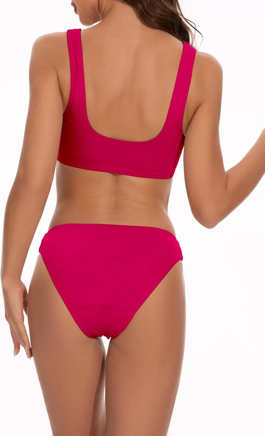 Beautikini Period Swimwear for Teens Two Piece Leakproof Menstrual Bikini Swimsuit Sporty Bathing Suits for Girls Women