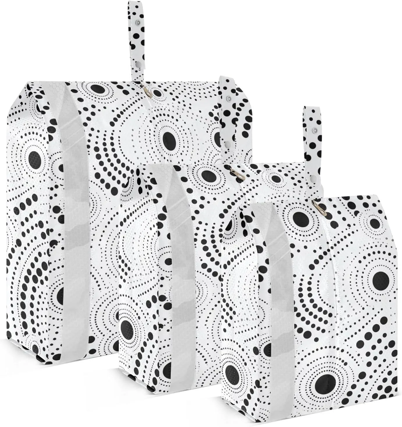 Black Dots Packing Cubes for Travel 3 Set Compression Packing Cube Luggage Cubes for Travel Accessories