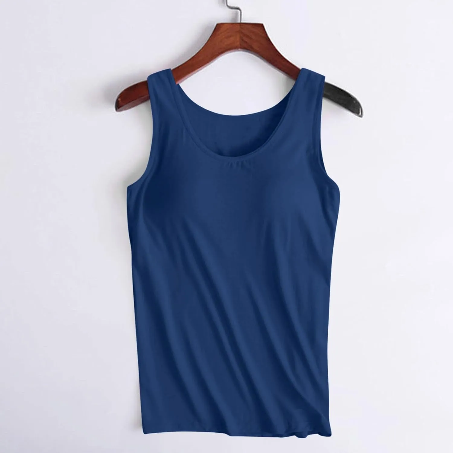 Bra Tank Tops for Women Plus Size Basic Workout Top Camisole Sleeveless Padded Yoga Shirt Modal Scoop Neck Shelf Bras