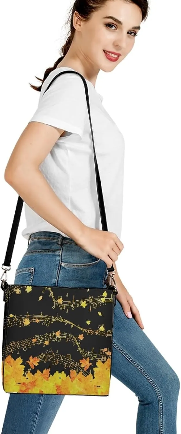 Bucket Bags and Purse for Women Merry Christmas Santa Claus Hobo and Shoulder Handbags with 2 Detachable Straps