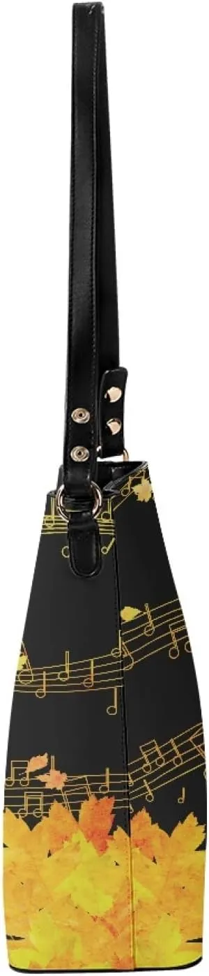 Bucket Bags and Purse for Women Merry Christmas Santa Claus Hobo and Shoulder Handbags with 2 Detachable Straps