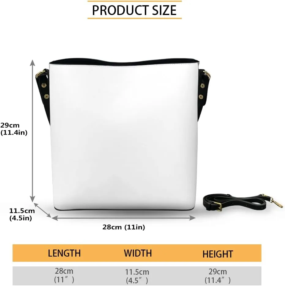 Bucket Bags and Purse for Women Merry Christmas Santa Claus Hobo and Shoulder Handbags with 2 Detachable Straps