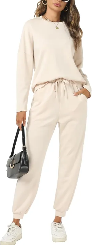 Cakulo Womens 2 Piece Lounge Sets 2024 Fall Outfits Jogger Sweat Pants Set Sweatsuits Matching Track Suits